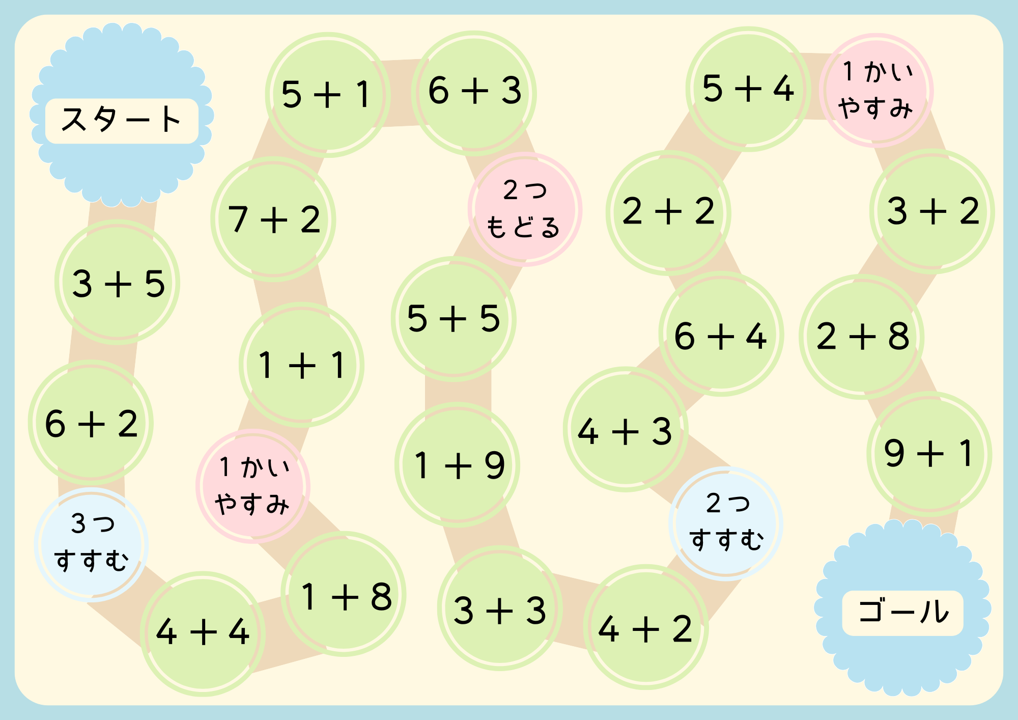 すごろく - 無料の学習プリント「ぴったんこ!」