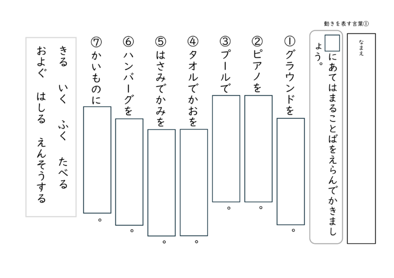 動きを表す言葉